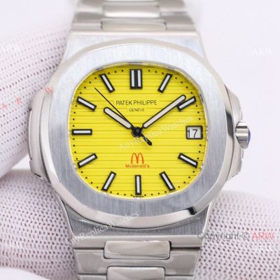 2022 New! Swiss Patek Philippe Nautilus & Mcdonald's Edition Watch Lemon Dial